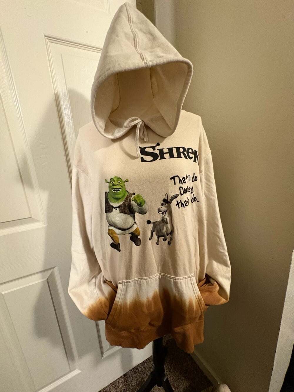 Shrek Graphic Fleece Hoodie That'll Do Donkey Cream Brown